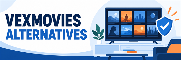VexMovies alternatives shown as safe legal streaming choices on a television