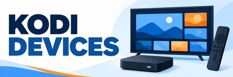 Best Kodi devices and boxes shown with a media player, TV, and remote
